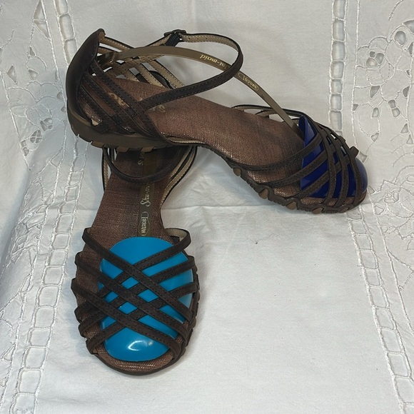 Skechers Leather Strappy Flat Sandals Brown. Womens . S. 8 1/2. - Picture 10 of 11